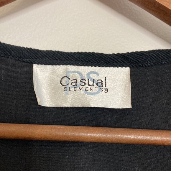 Vintage Vest Womens 16 Black Corduroy Red Lattice Fall Harvest 90s Waistcoat - Picture 11 of 13